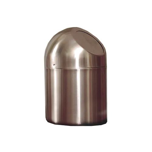 GET SSTB-6 Urban Renewal Table Waste Bin, 4-3/4" x 7-1/2"H, Flip Lid, Stainless Steel