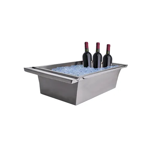 GET SSTUBREC-01 Beverage Tub, 26-1/2" x 16" x 6-1/2" Double‑Walled Stainless Steel, Pounded Finish