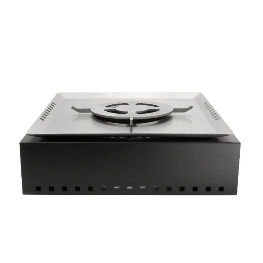 GET ST11702015K Buffet Kit - 15-1/2" Hot Top Griddle & 16-1/2"x5-1/2" Galvanized Base - Chafing Grill
