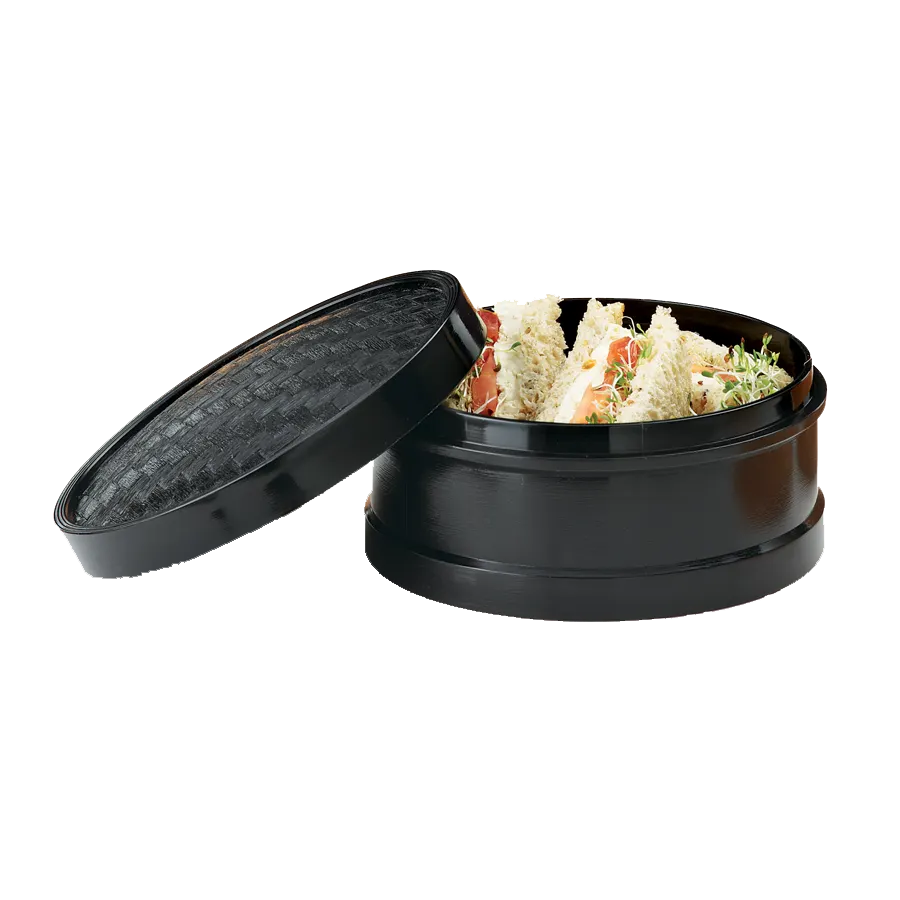 GET STM-60-BK Dim Sum Steamer, 6" Dia. x 3" H, Black Polypropylene, Break-Resistant - 1 Dozen
