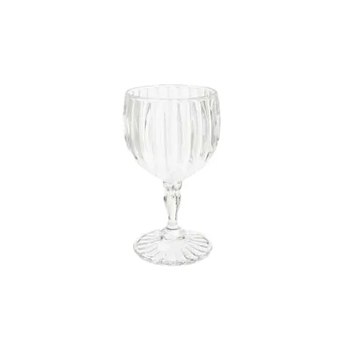 GET SW-1421-1-SAN-CL Fluted Wine Glass, 6 Oz. (8 Oz. Rim Full), 3" Dia. X 5-3/4"H, SAN, Clear, 1 Dozen