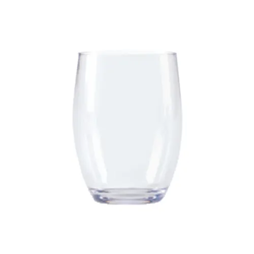 GET SW-1461-CL Clear Stemless Wine Glass, 12 Oz, 3-2/5" Dia. x 4-9/20"H, SAN, 1 Dozen