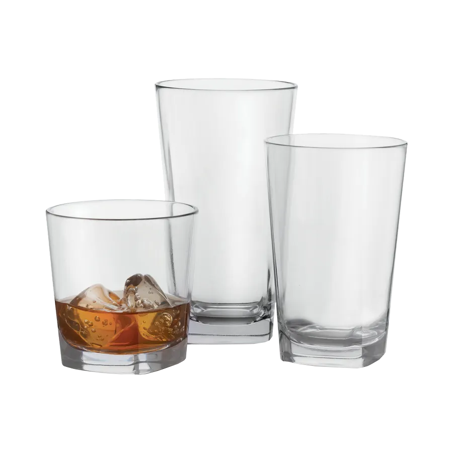 GET SW-1470-CL Cubed™ Rocks Glass, 9 Oz, Clear, 3-1/4" Dia. x 3-3/8"H, SAN, BPA Free, 1 Dozen
