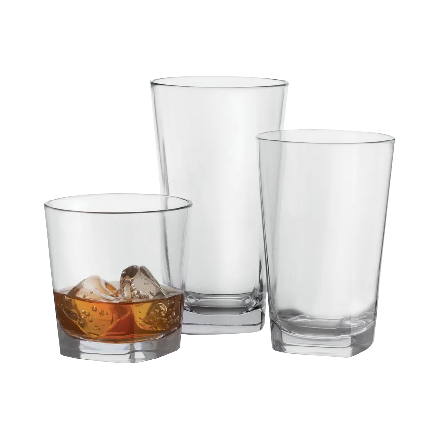 GET SW-1472-CL Cubed™ Beverage Glass, 16 Oz, Clear SAN Plastic, 3-5/16" dia. x 5-3/4"H, 1 Dozen