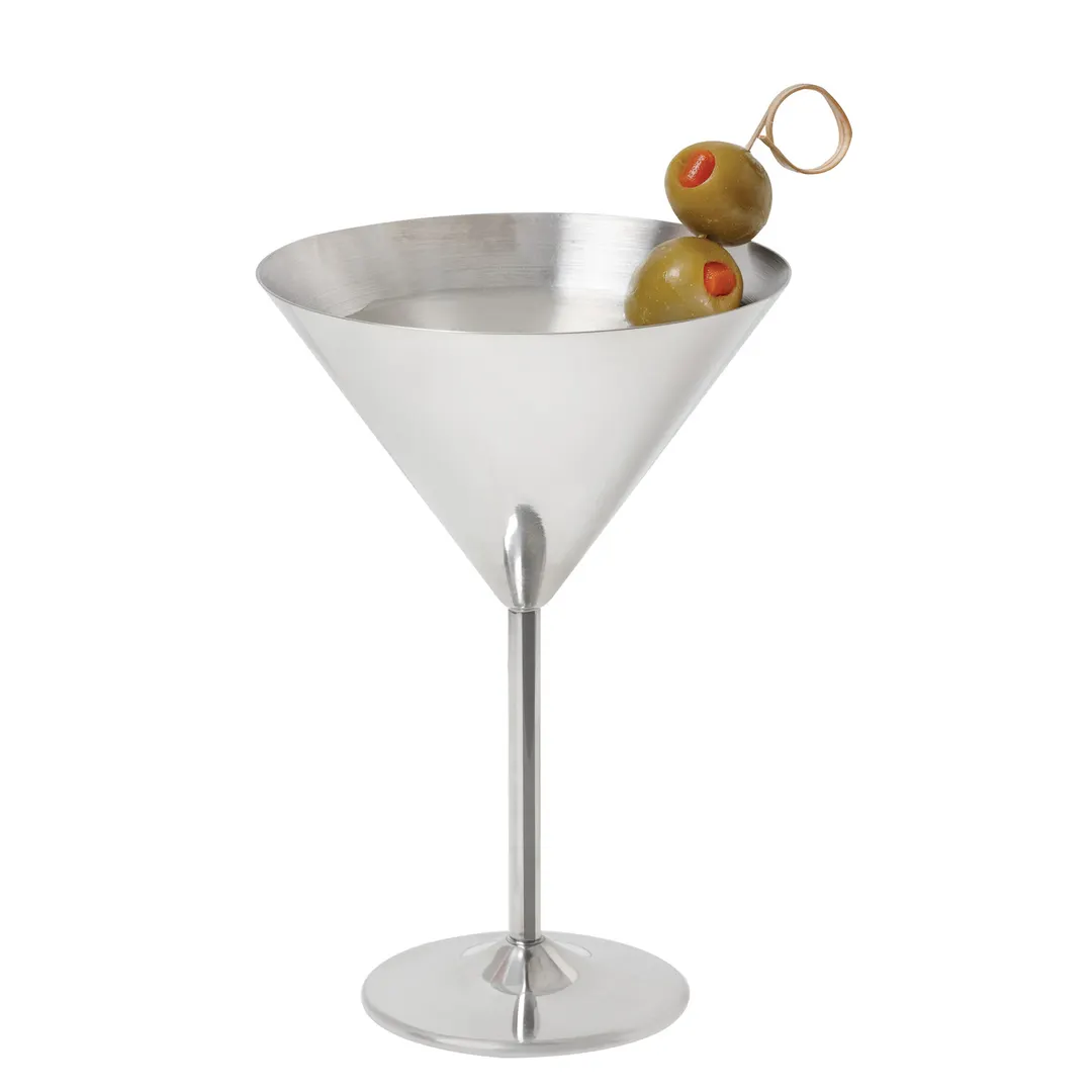 GET SW-1612-SS - Martini Glass, 12 Oz, 4-9/10" Dia x 7-3/20" H, Stainless Steel, Hand Wash - Case