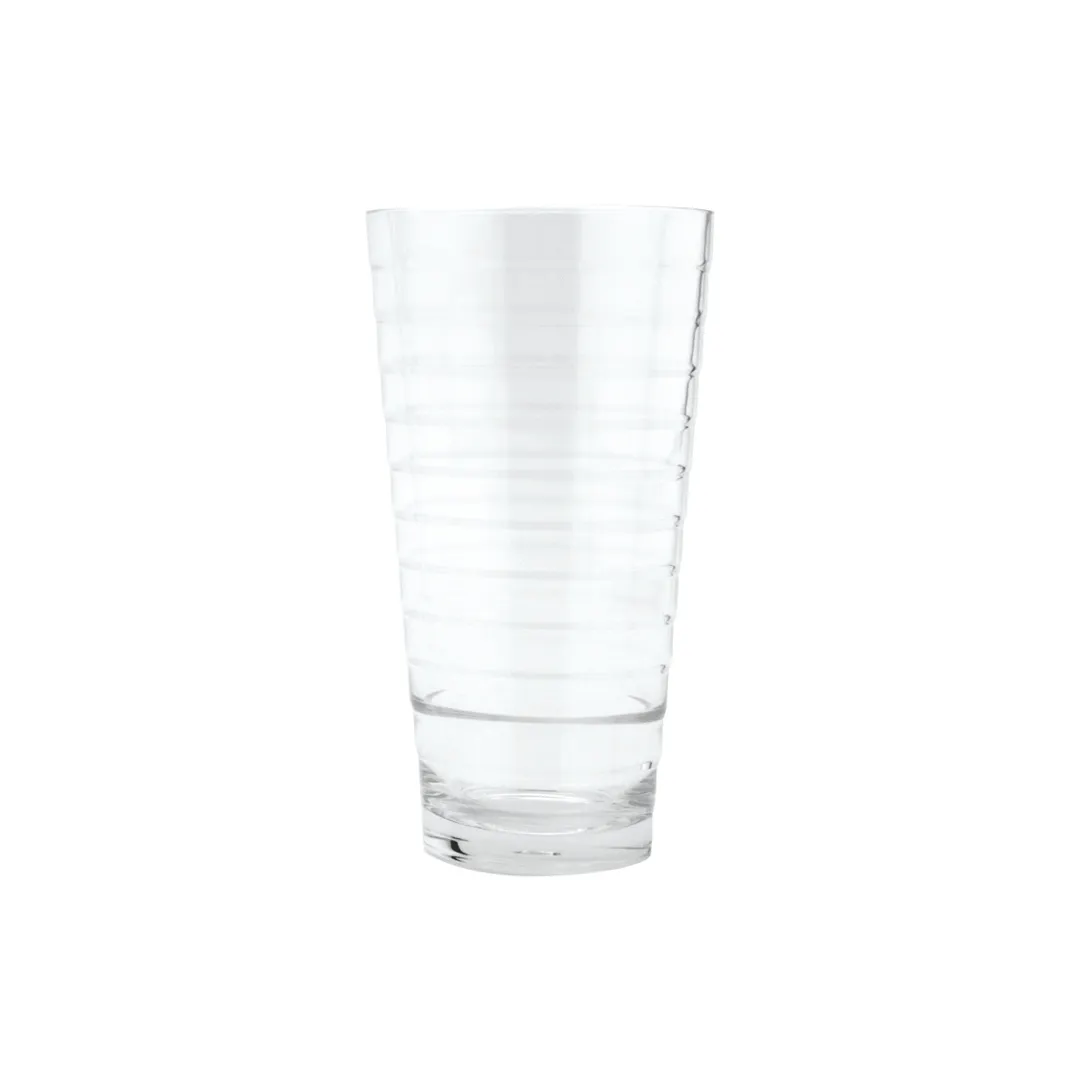 GET SW-1720-CL Cirq Glass Tumbler, 20 Oz, Clear, Ribbed, SAN Plastic, 3-13/20" Dia. X 7" H - 1 Dozen