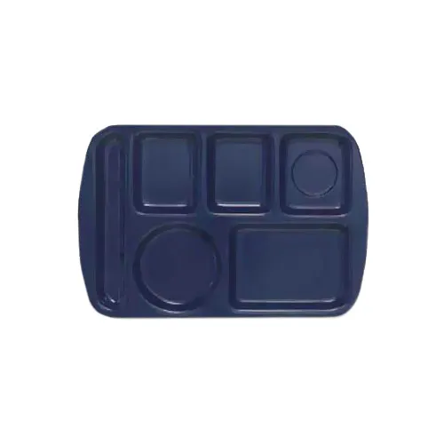GET TL-151-NB - Blue Melamine Rectangular Tray 14-5/8"x9-3/4" 6C LH BR DW NSF - 1 Dozen
