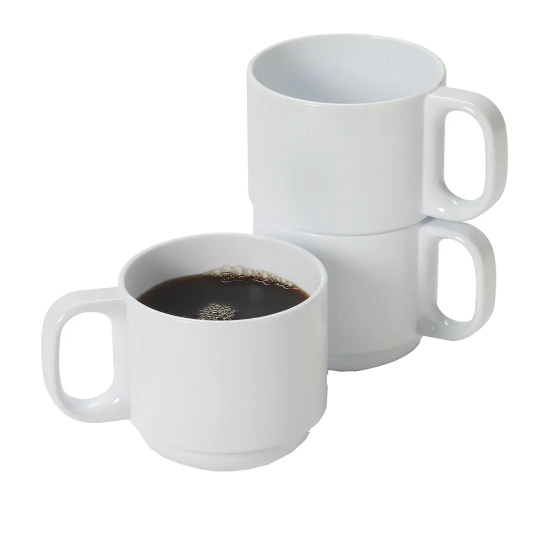 GET TM-1411-W Mug - 11 Oz White Tritan, 3‑3/5" Dia (5" With Handle) x 3" H, Stackable - Dozen
