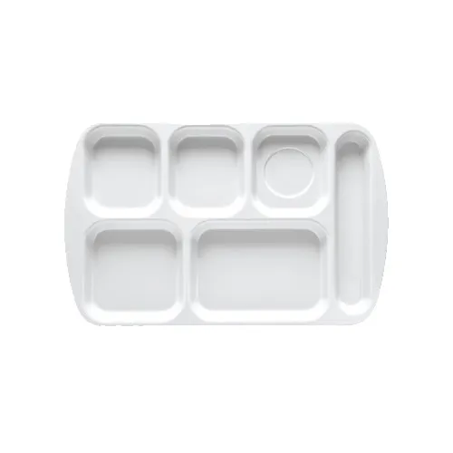 GET TR-151-R 6-Compartment Melamine Tray, Red, 15-1/2" x 9-7/8", NSF, Dishwasher Safe - 1 Dozen