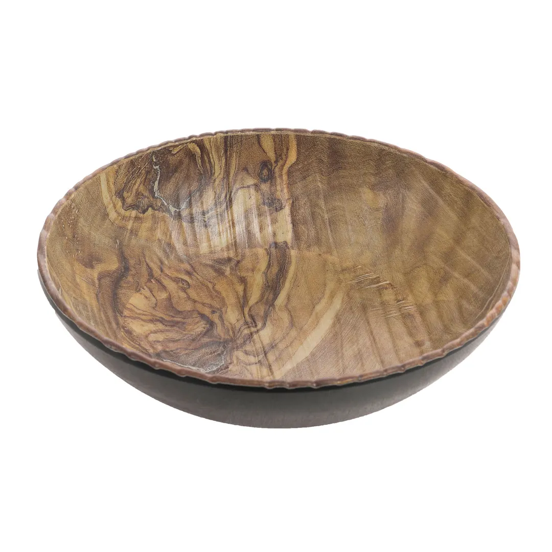 GET TRA201 Cheforward Transform Buffet Bowl – 192 Oz., 13" Dia., 4" H, Round, BPA‑Free Melamine, Wood
