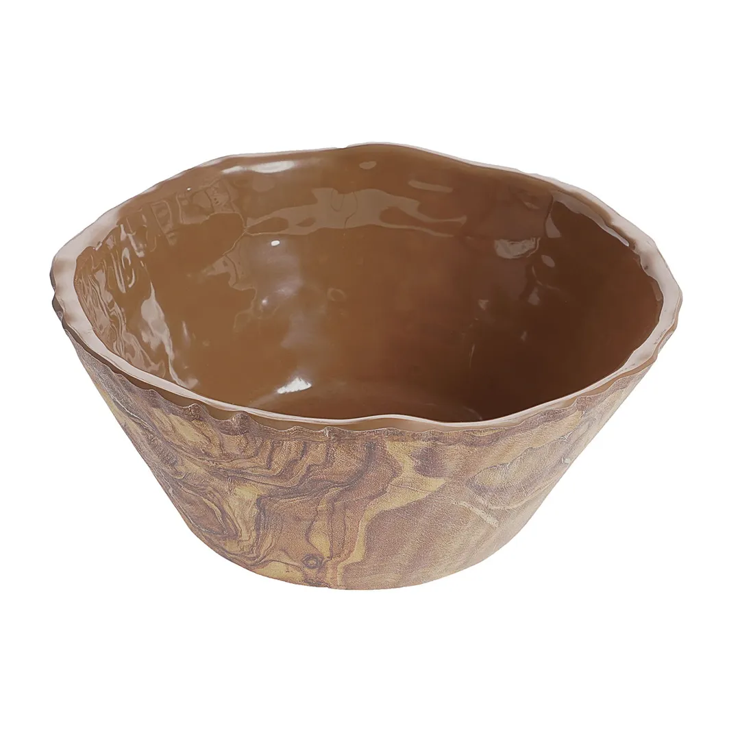 GET TRA203 Transform Trunk Bowl – 3 Qt, 10" Dia., 4-1/4" H, Natural Melamine, BPA‑Free