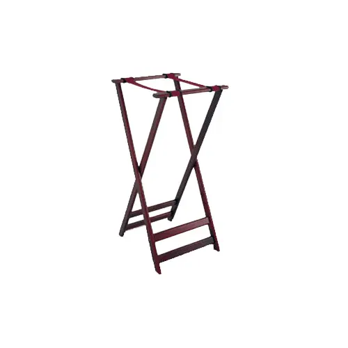 GET TSW-105 Tray Stand – 38" High Mahogany Hardwood Construction, Brown Frame And Brown Strap