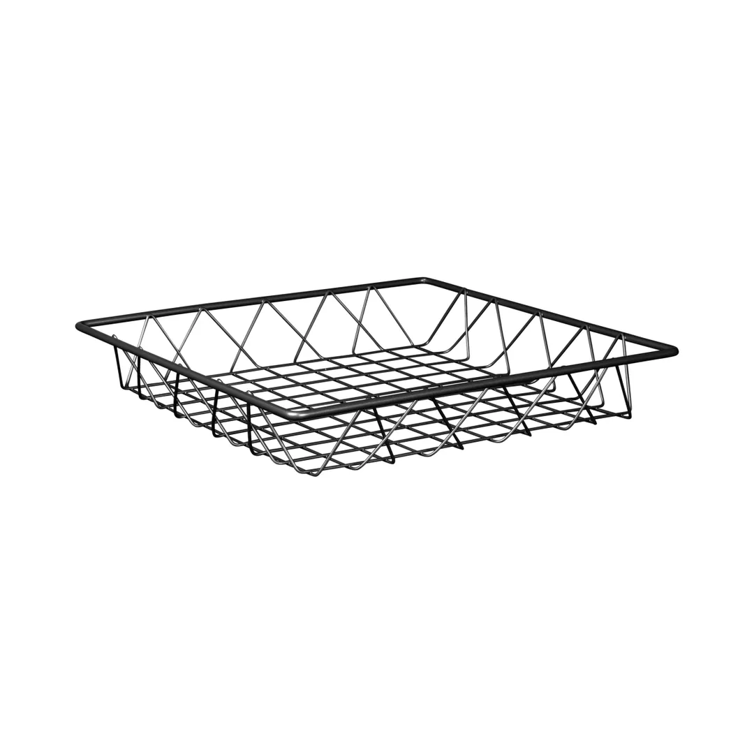 GET W1212-GG Elite Global Solutions Wire Basket, 12"L x 12"W x 2"H, Square, Metal, Gunmetal Grey