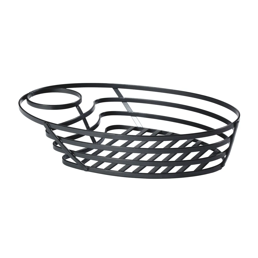 GET WB-1060-MG Fuse Food Serving Basket, Oval, 9-3/4" x 6-3/4" x 2-1/4", Metal Gray