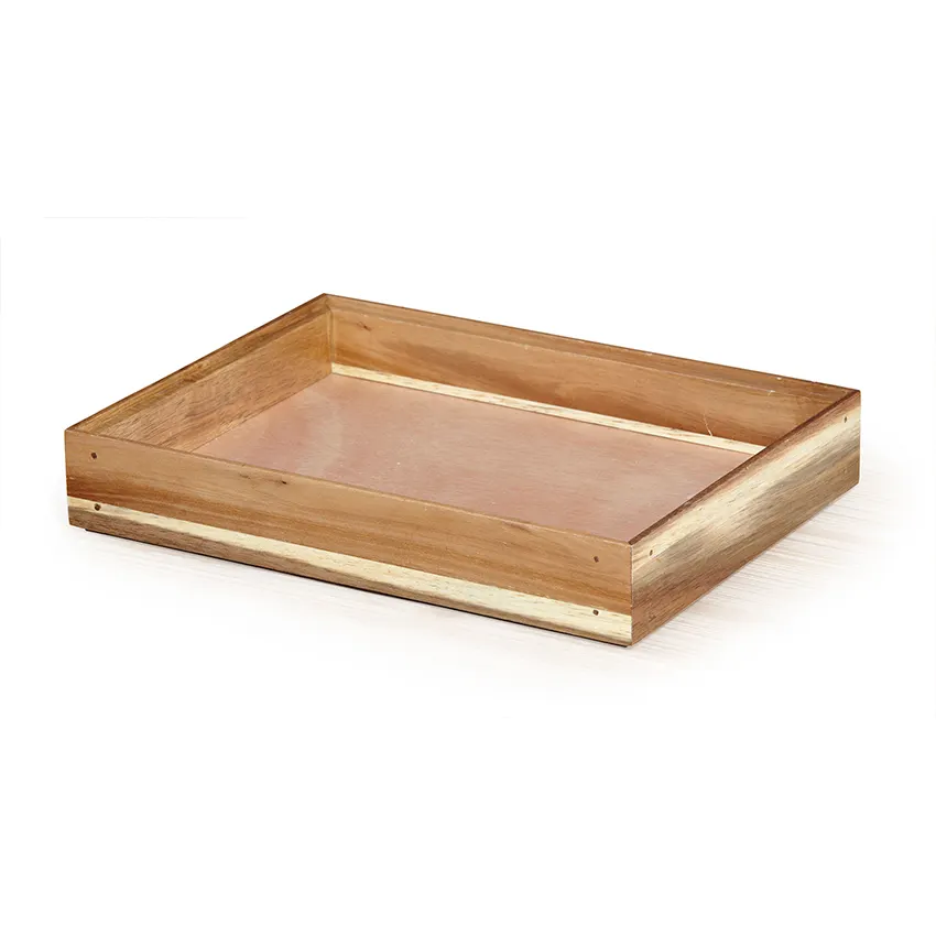 GET WB-1292WD-UR Display Box, 12" x 9" x 2" Rectangular Wood Condiment Organizer, Urban Rustic
