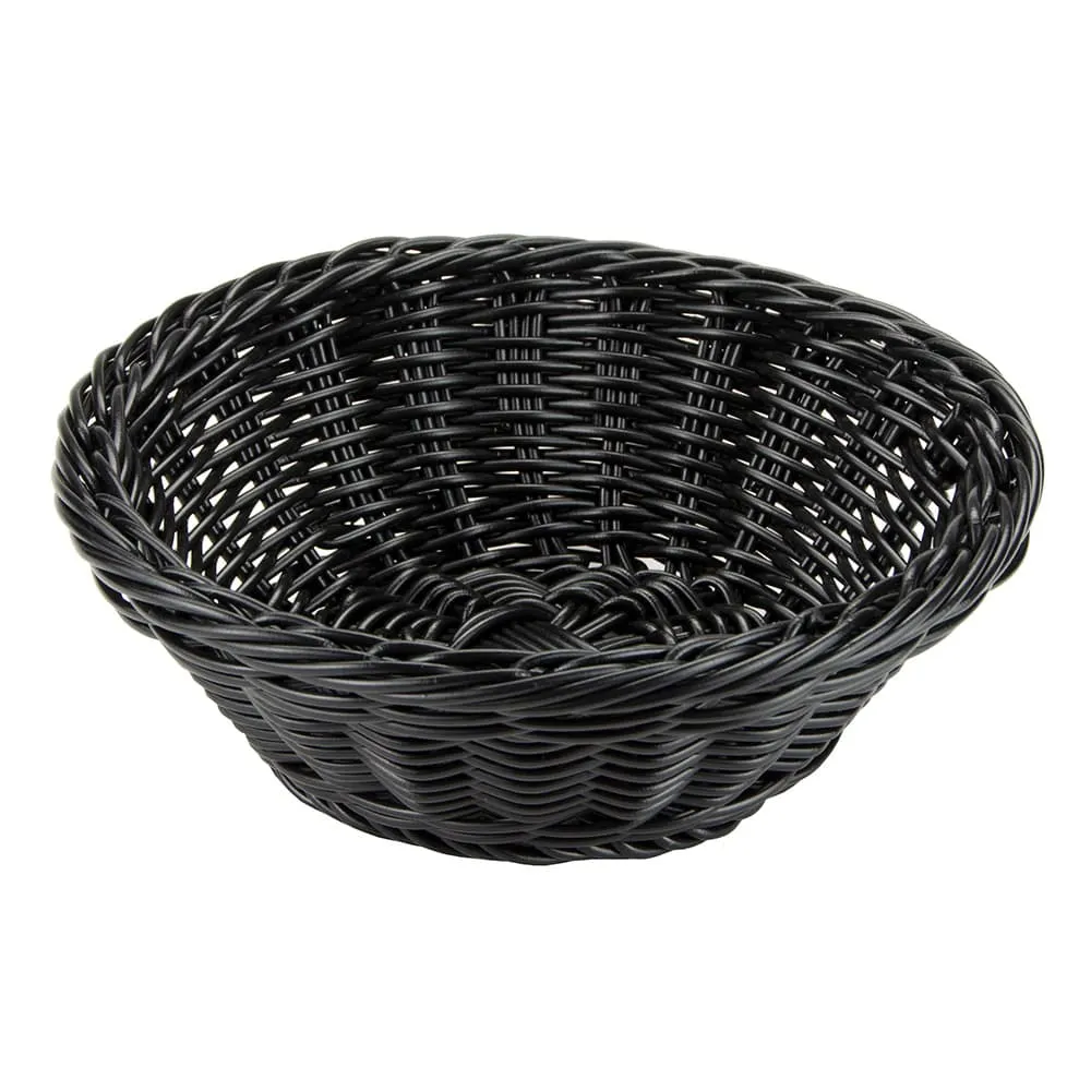 GET WB-1501-BK Clipper Mill Polyweave Basket, 9-1/2" Dia. x 3-1/2" H, Black Polypropylene