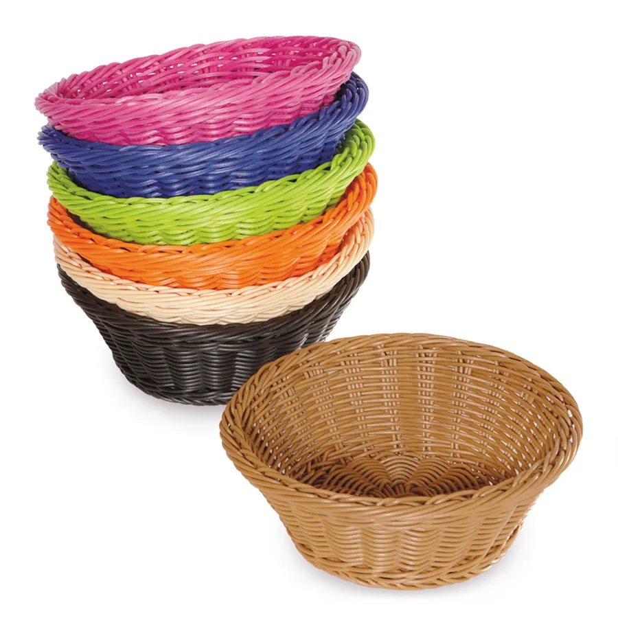 GET WB-1501-HY Polyweave Basket, 9-1/2" Dia. X 3-1/2"H, Polypropylene Honey