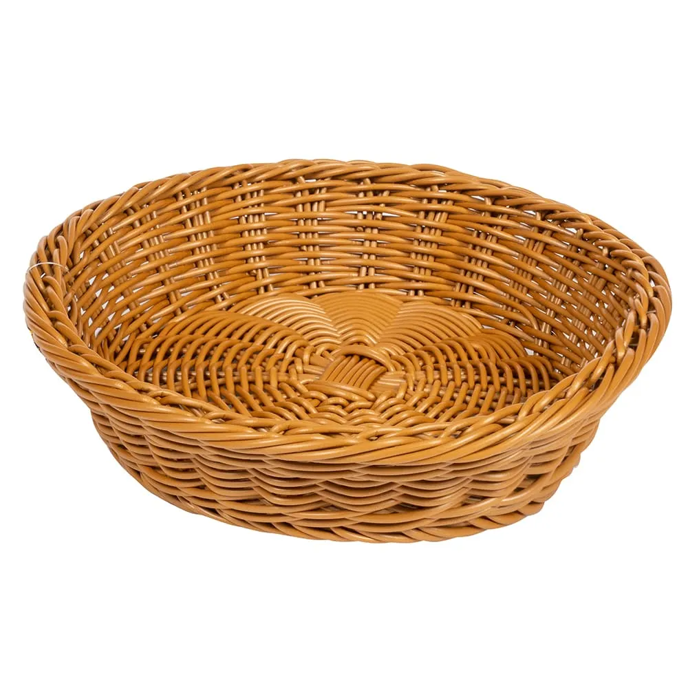 GET WB-1502-HY Polyweave Serving Basket, 11-1/2" Dia. x 2-3/4" H, Beige, Dishwasher Safe, BPA-Free