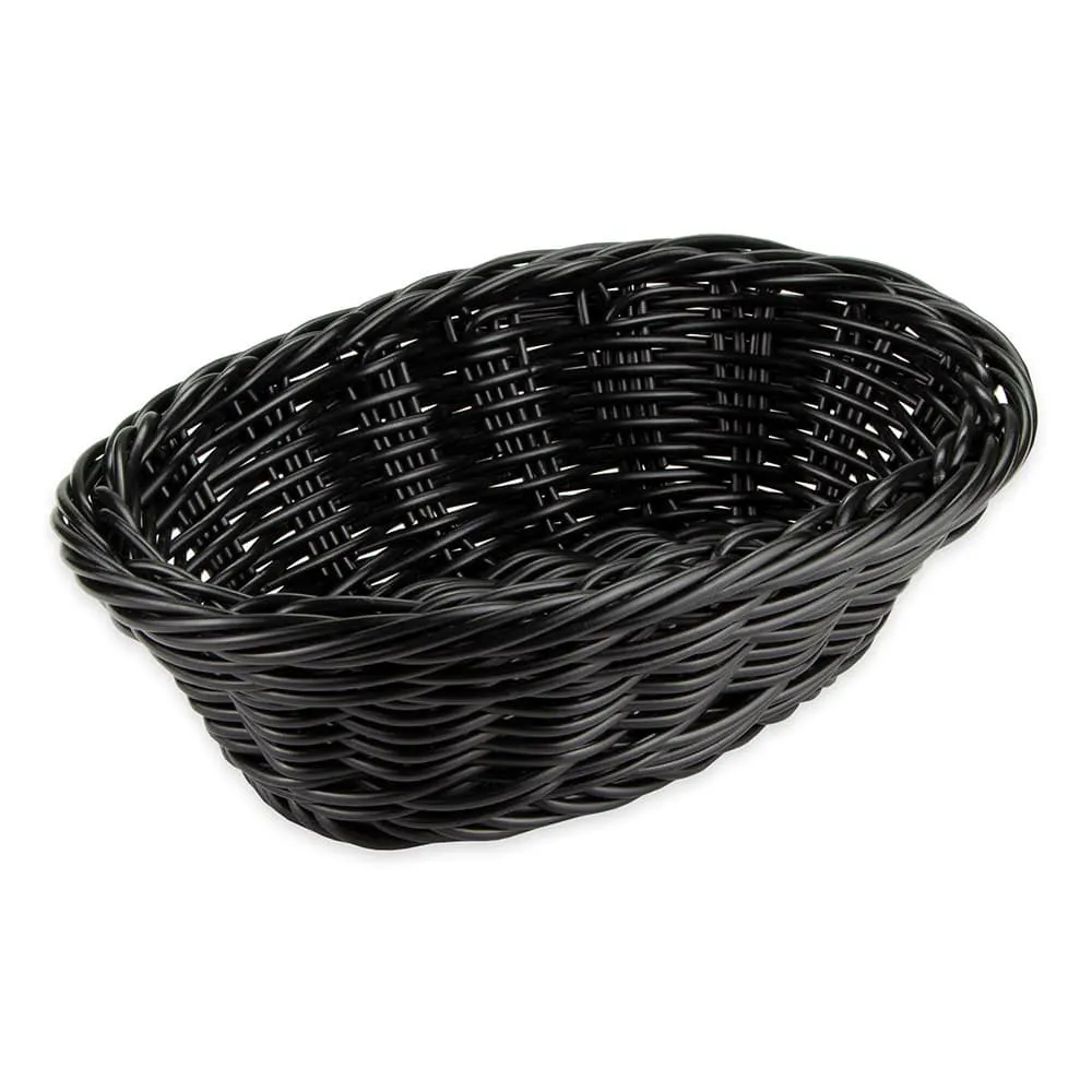 GET WB-1503-BK Clipper Mill Polyweave Basket, 9" x 6-3/4" x 2-1/2", Oval, Black, BPA‑Free Polypropylene