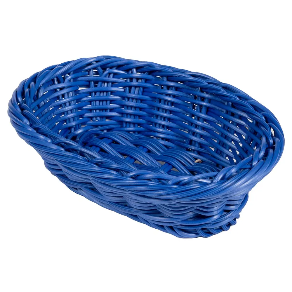 GET WB-1503-BL Clipper Mill Polyweave Basket, 9" x 6-3/4" x 2-1/2", Oval, Blue, Polypropylene, Dishwasher Safe