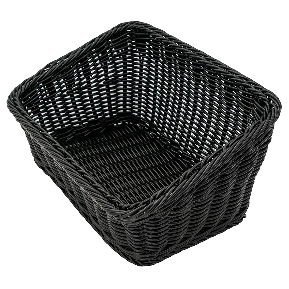 GET WB-1510-BK Polyweave Basket, 9-1/4" x 13" x 4" & 7"H, Dishwasher Safe, BPA‑Free PP, Black