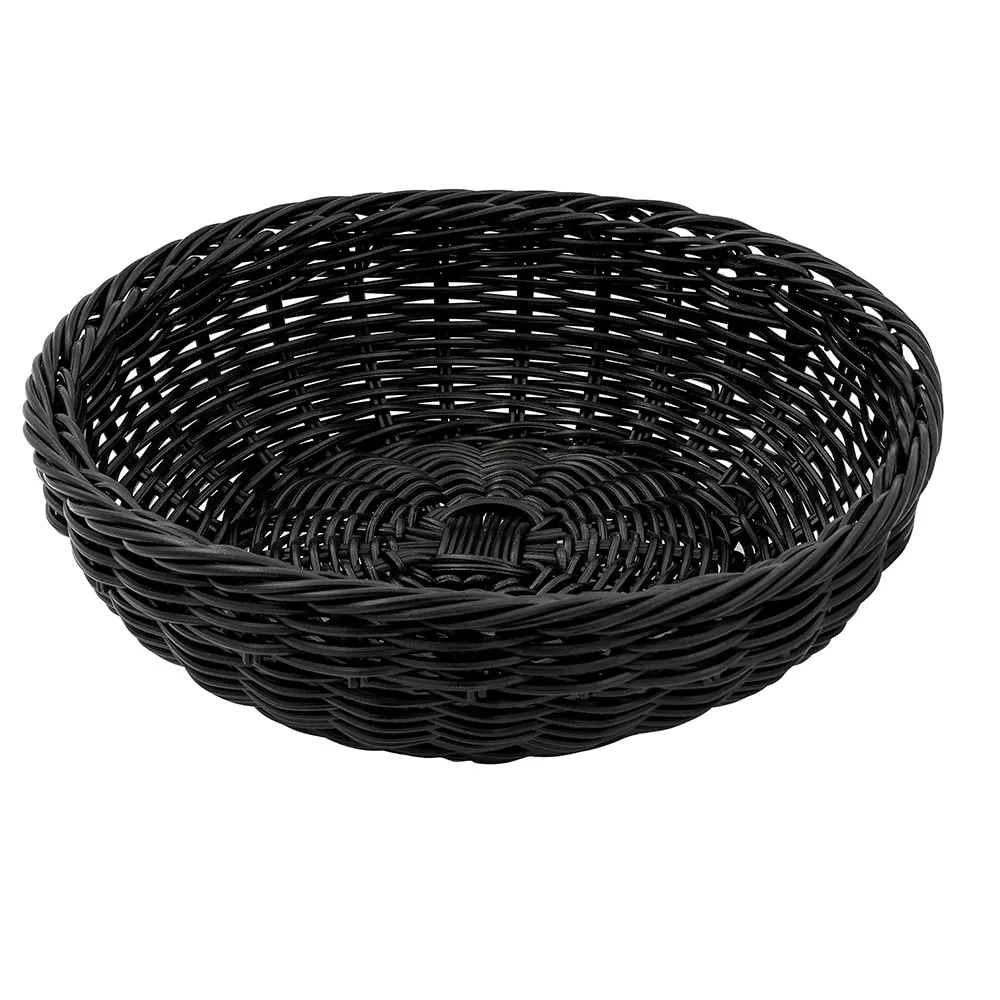 GET WB-1512-BK Polyweave Basket, 11-1/2" Dia. x 3-1/2"H, Black, Polypropylene, Break-Resistant