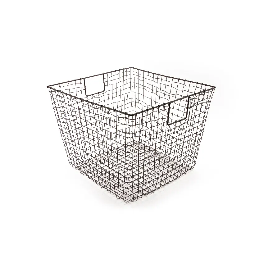 GET WB-302-MG Urban Renewal Breeze Basket, 19" x 14" H, Square, Powder Coated Iron, Metal Grey