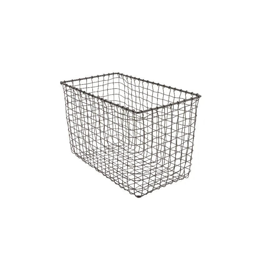 GET WB-303-MG Urban Renewal Breeze Basket, 15" x 8" x 10" H, Rectangular, Grey Powder-Coated Iron