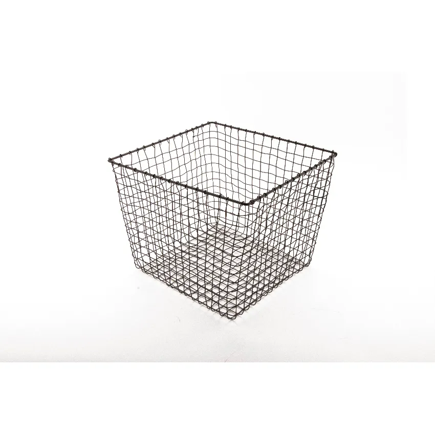 GET WB-304-MG Urban Renewal Breeze Basket, 14" x 14" x 11" H, Square, Powder Coated Iron, Metal Grey