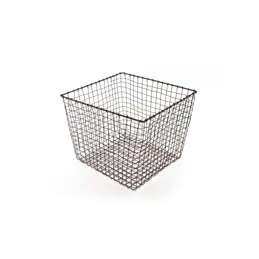 GET WB-305-MG Urban Renewal Breeze Basket, 11" x 8" H, Square, Powder Coated Iron, Metal Grey
