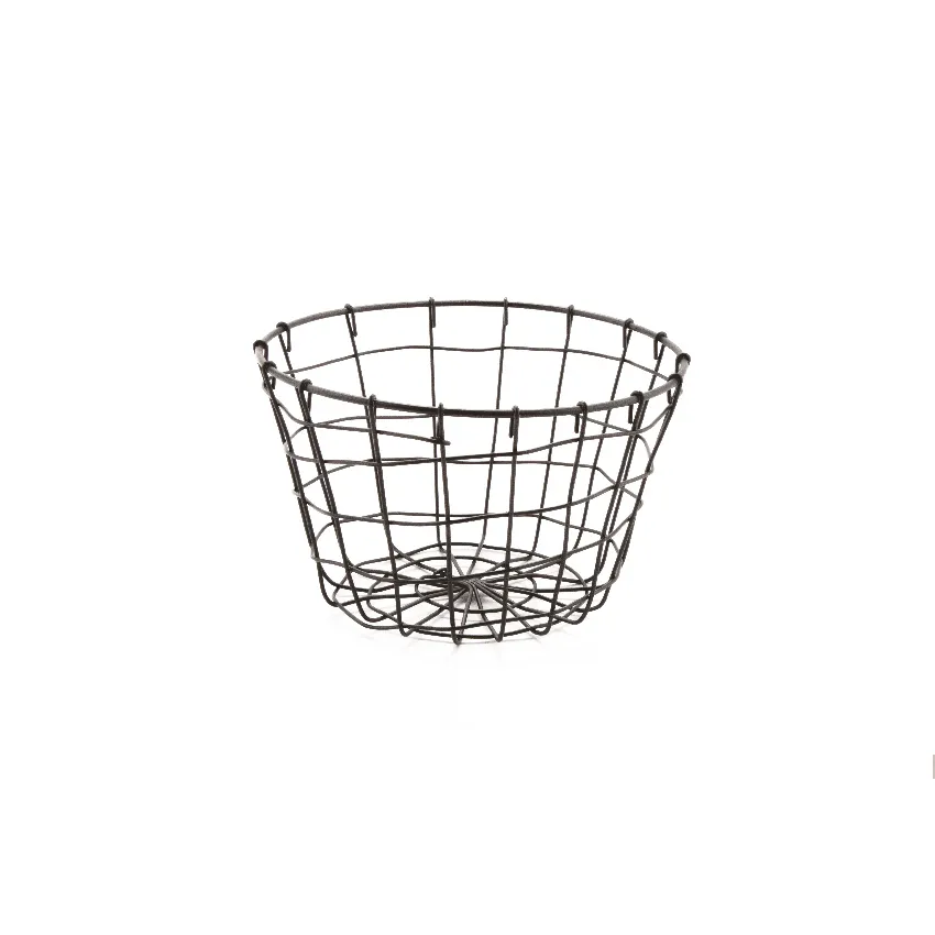 GET WB-316-MG Urban Renewal Breeze Basket, 8" Round, 5" Height, Powder Coated Iron, Metal Grey