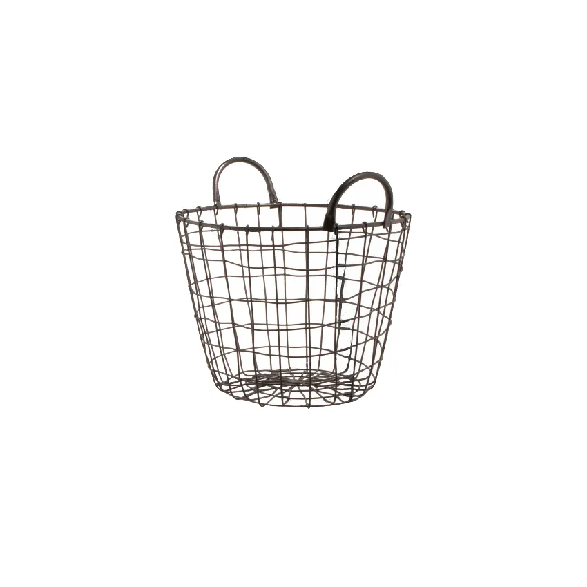 GET WB-318-MG Urban Renewal Breeze Basket, 11" Dia. x 7 3/4"H, Round, Metal Gray, Powder-Coated Iron