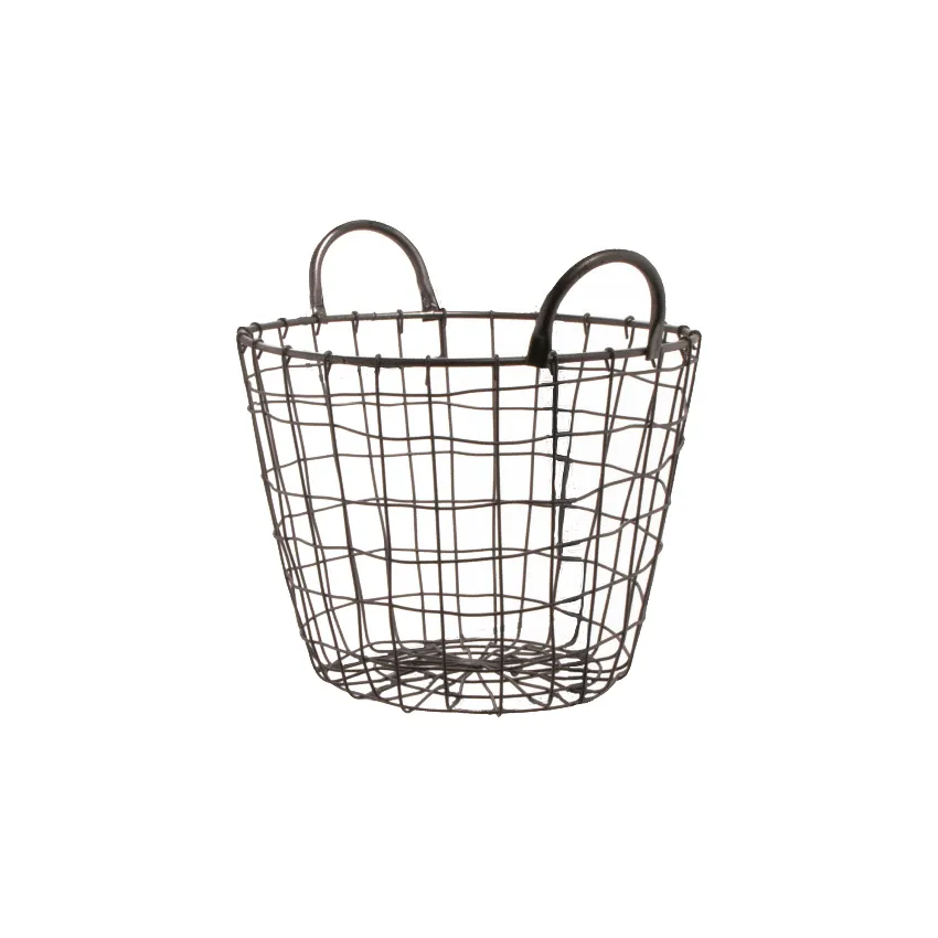 GET WB-319-MG Urban Renewal Breeze Basket, 13" Dia. x 9-1/2" H, Round, Iron, Metal Gray, BPA‑Free