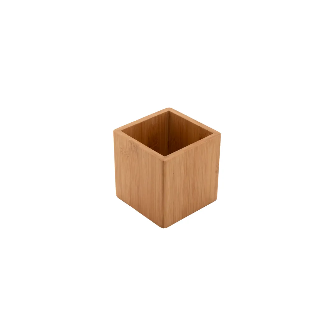 GET WB-444-UR Urban Renewal Jar, 21 Oz., 4" X 4" X 4", Square Acacia Wood Food Storage Canister