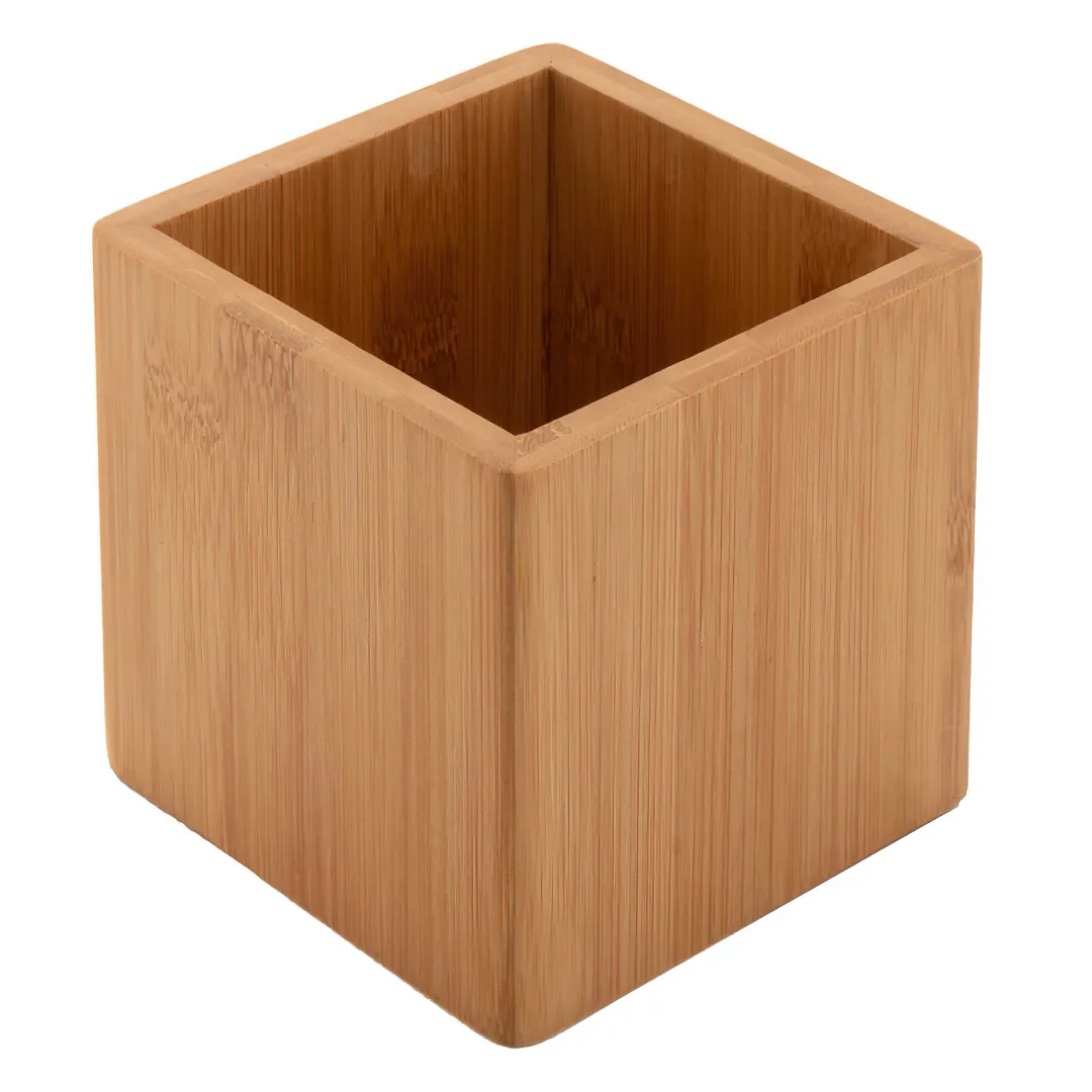 GET WB-447-UR Urban Renewal Jar, 36 Oz. (38 Oz. Rim Full), 4" x 4" x 7", Square Acacia Wood