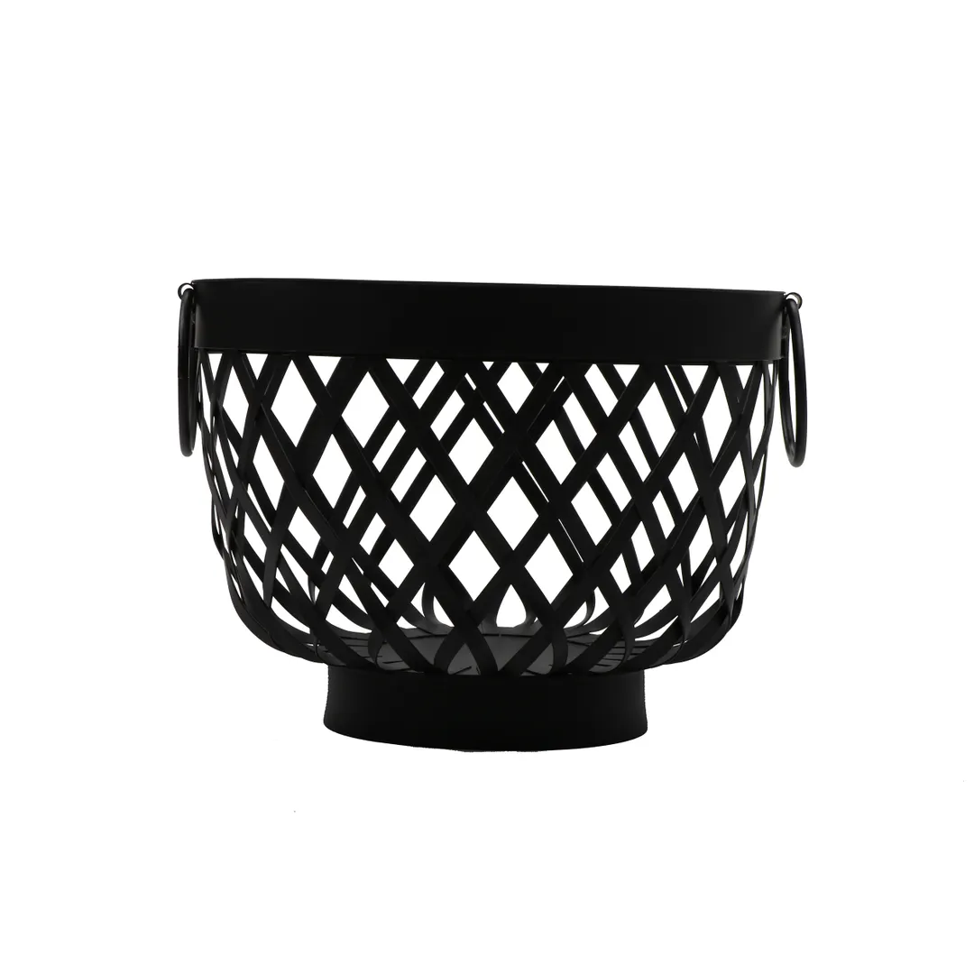 GET WB-569-BK Urban Renewal Harvest Basket, 9-1/2" Dia. X 7-1/4"H, Round, Metal Strap, Black