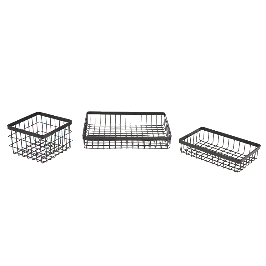 GET WB-662-MG Urban Renewal Wire Basket, 6" x 6" x 2", Square, Metal Gray