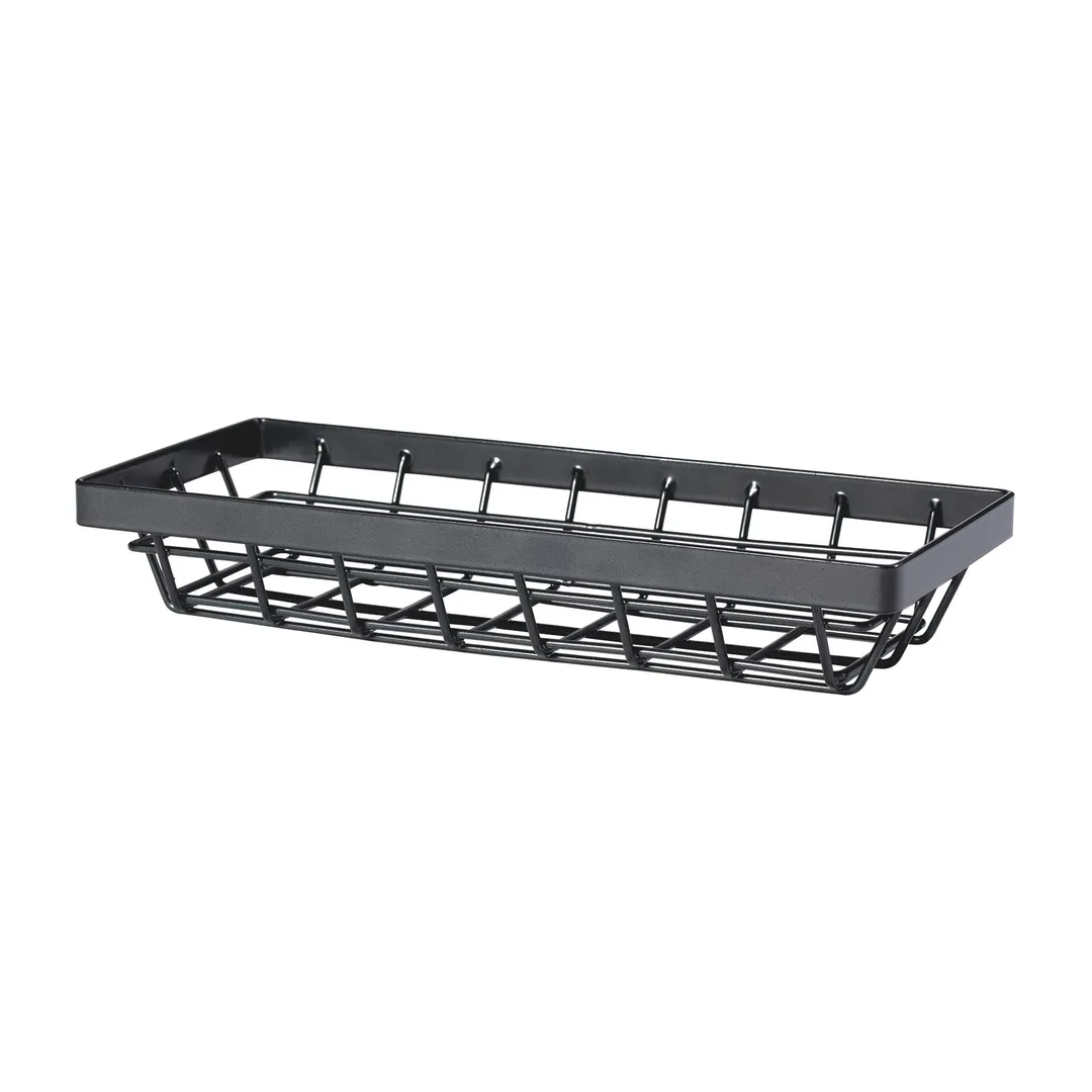 GET WB-941-MG Vector Food Serving Basket, 9" x 4" x 1 3/4", Rectangular, Wire, Metal Gray