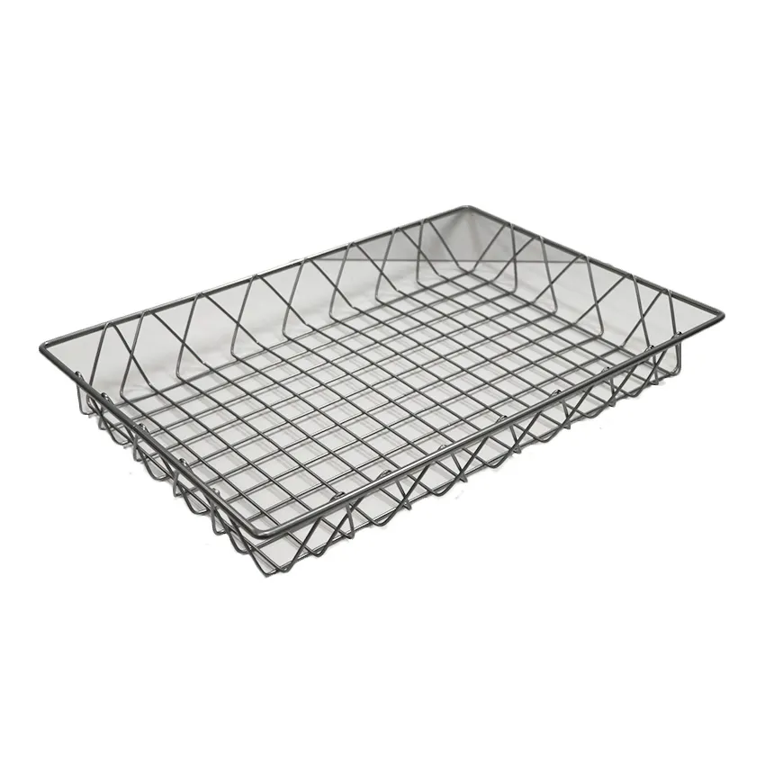 GET WB-953-SV Urban Renewal POP Pastry Basket, 18" x 12" x 2" Rectangular Metal Silver Wire