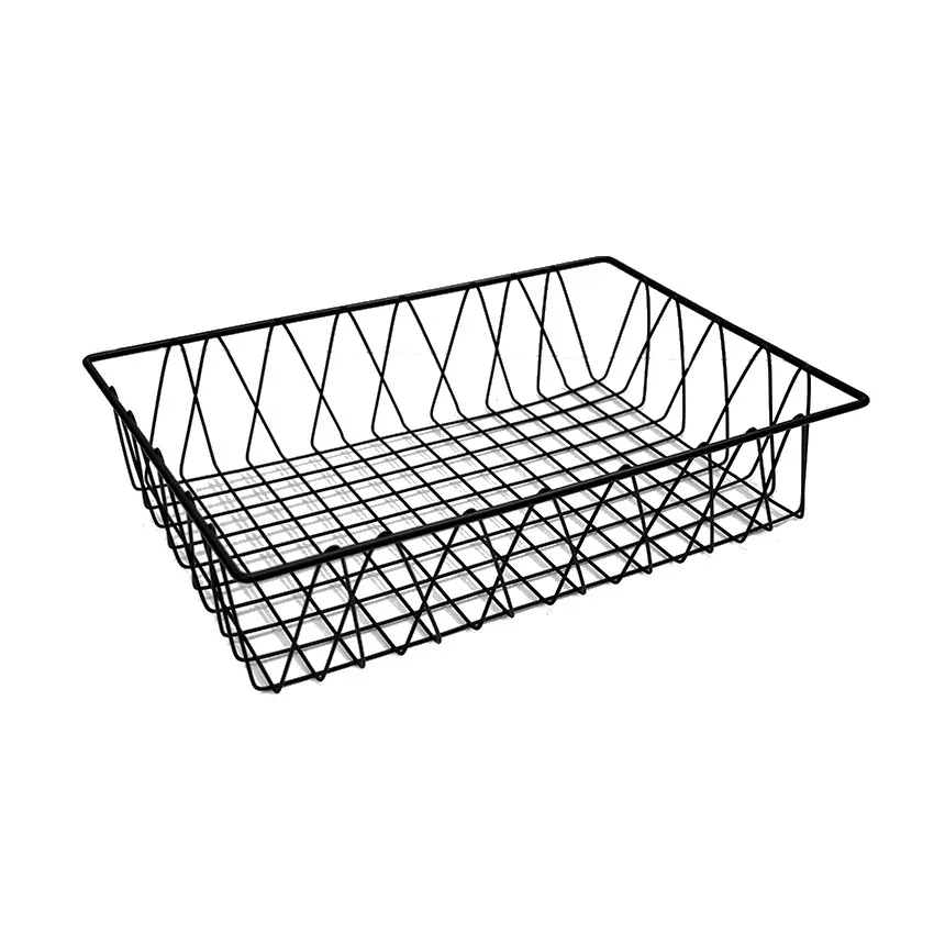 GET WB-954-BK Clipper Mill Pop Pastry Basket, 18" x 12" x 4"H, Rectangular Wire, Metal, Black