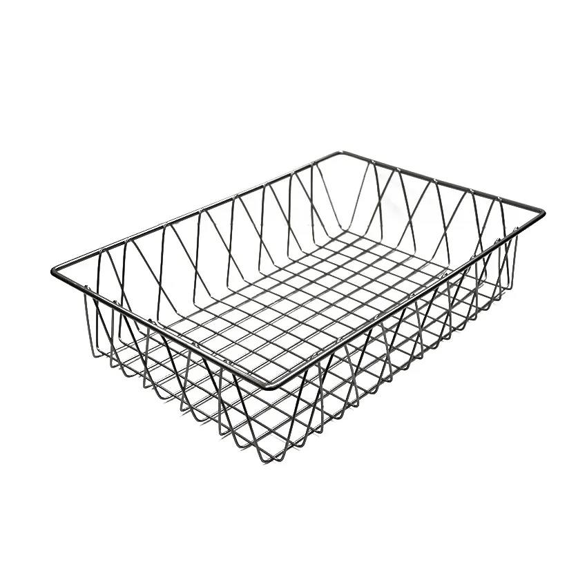 GET WB-954-SV Clipper Mill Pop Pastry Basket, 18" x 12" x 4"H, Rectangular Wire, Metal, Silver