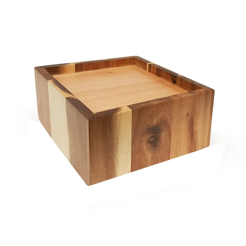 GET WB-955-UR Urban Renewal™ Dispenser Riser, 9-1/2" x 9-1/2" x 5" H Square, Wood, Brown Finish