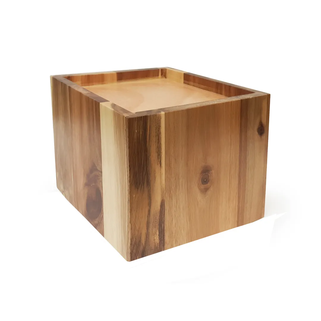 GET WB-959-UR Urban Renewal Dispenser Riser, 9-1/2" x 9-1/2" x 8" H, Square Wood, Brown Finish