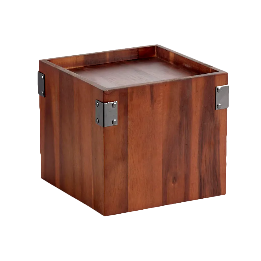 GET WB-959-W Dispenser Riser, 9-1/2" x 9-1/2" x 8" H Square, Walnut Wood, Brown, Brackets for DISP-3