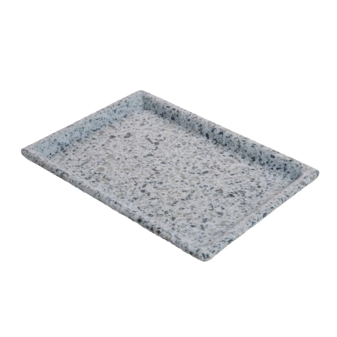GET WDR104 Wonder Tray – 9-3/5"L x 6-4/5"W Rectangular, Melamine, Grays Terrazzo Moonstone, BPA Free