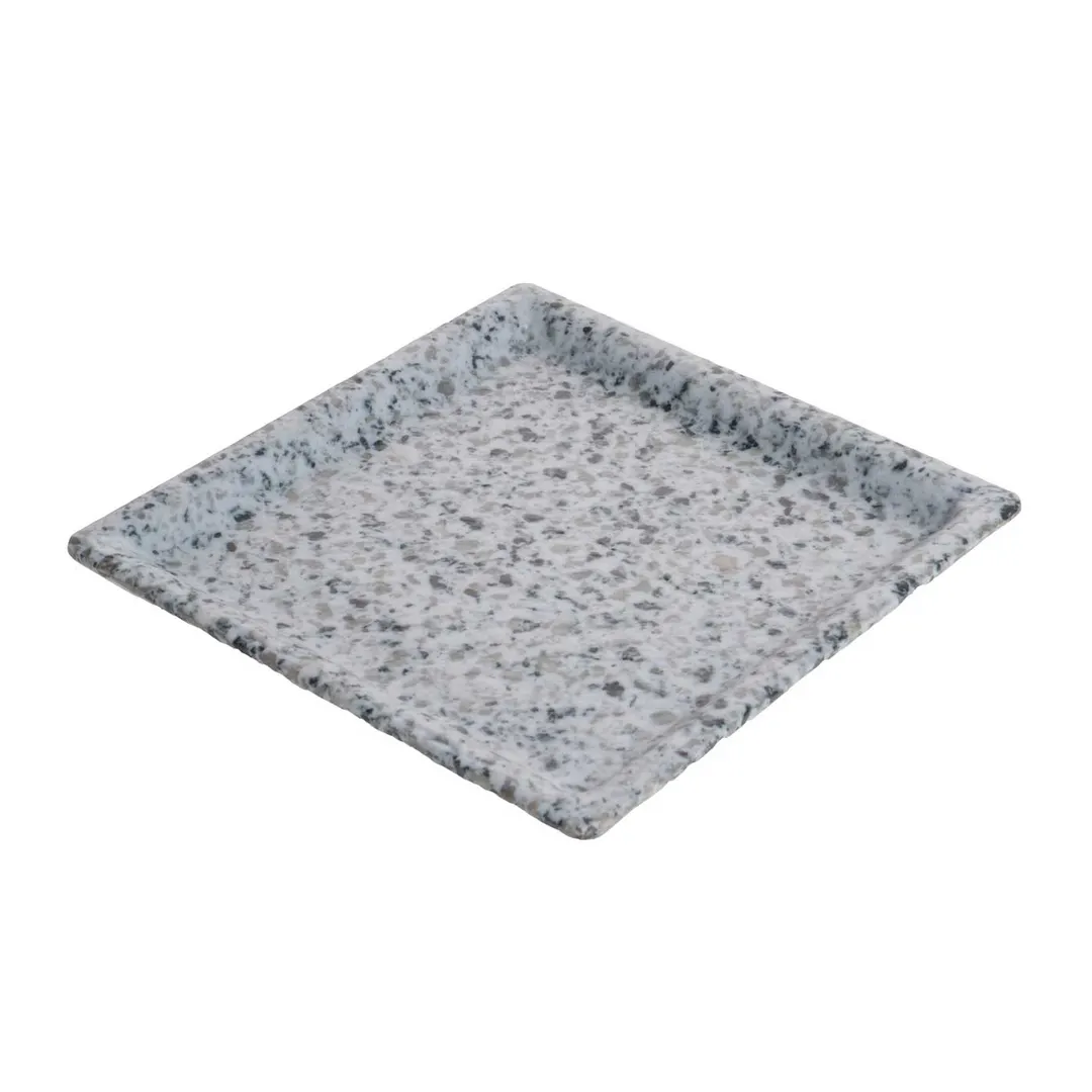 GET WDR105 Wonder Tray – 6" x 6" Square Melamine, Terrazzo Moonstone Gray, Dishwasher Safe, BPA‑Free