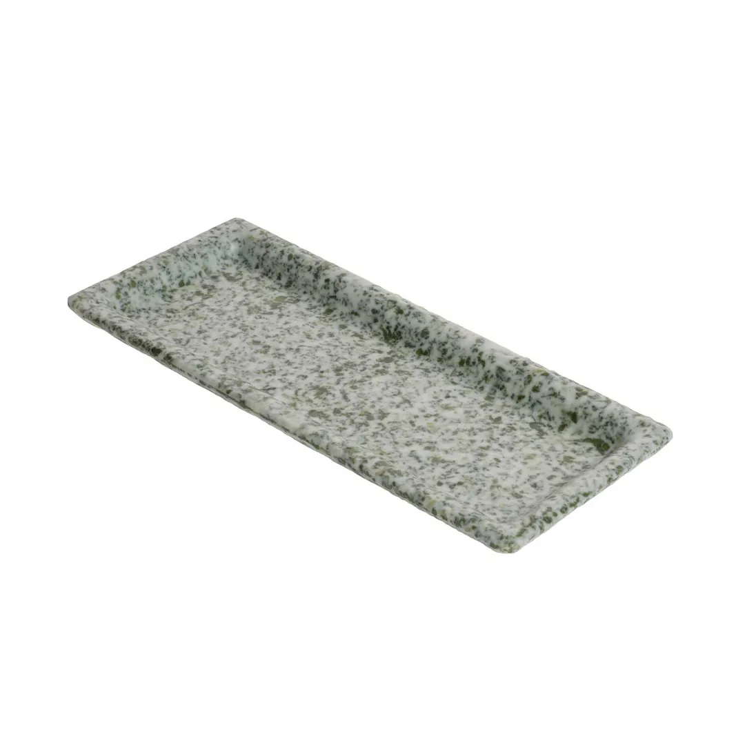 GET WDR203 Cheforward Wonder Tray, 9-3/5"L x 3-1/8"W, Rectangular, Melamine, Terrazzo Emerald