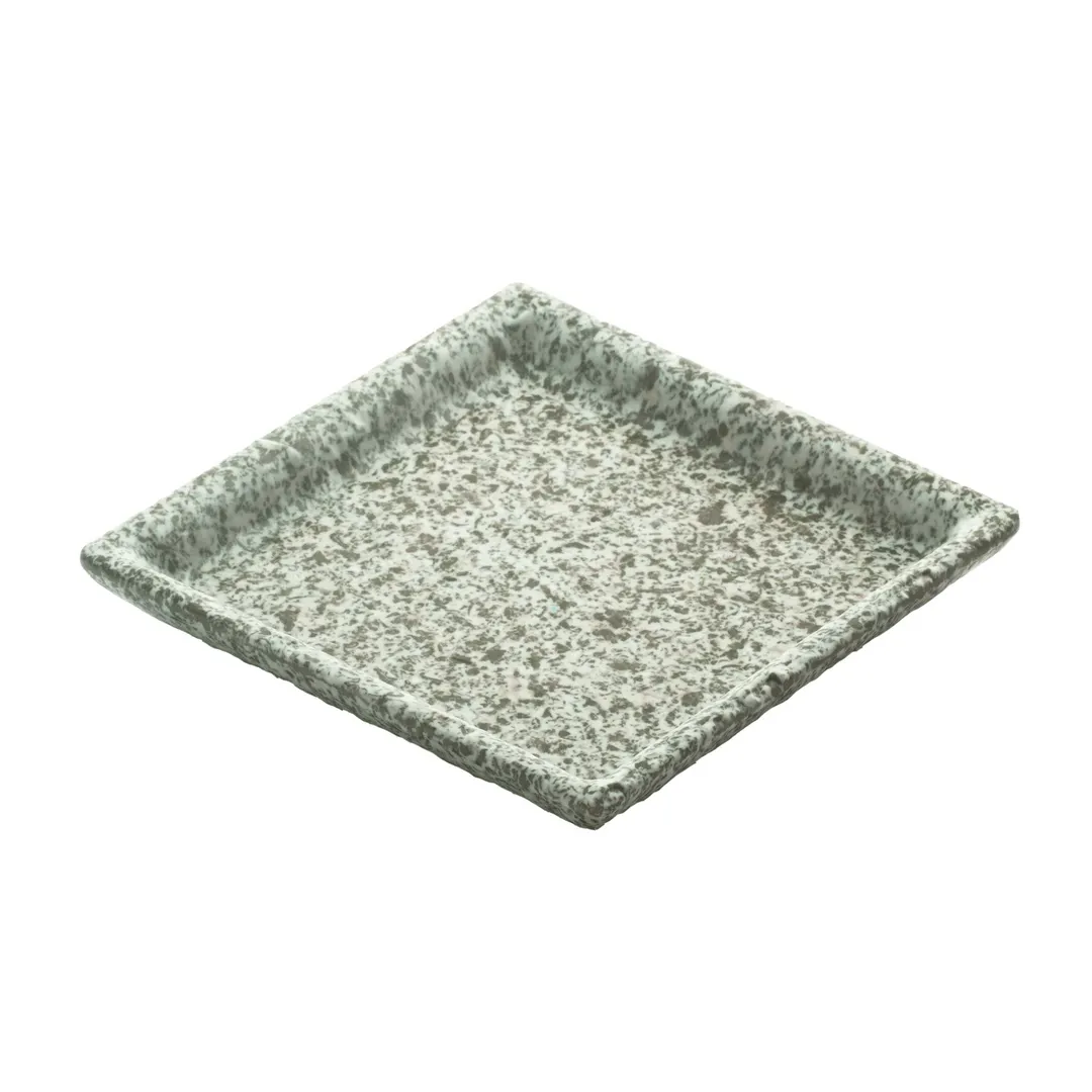 GET WDR205 Cheforward Wonder Tray, 6.7"L x 6.7"W, Square, Melamine, Terrazzo Emerald, Dishwasher Safe