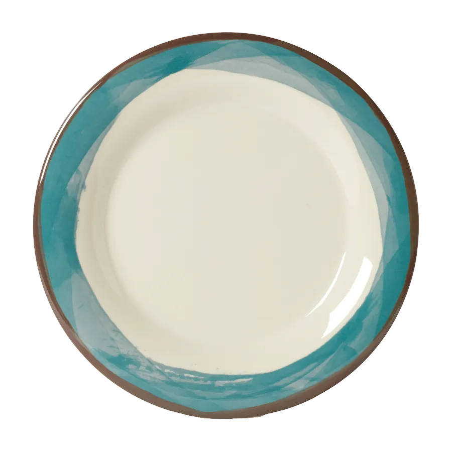 GET WP-10-DI-KNB Diamond Ivory Plate, 10.5" Dia Round Wide Rim, Melamine, Kanello Blue - 1 Dozen