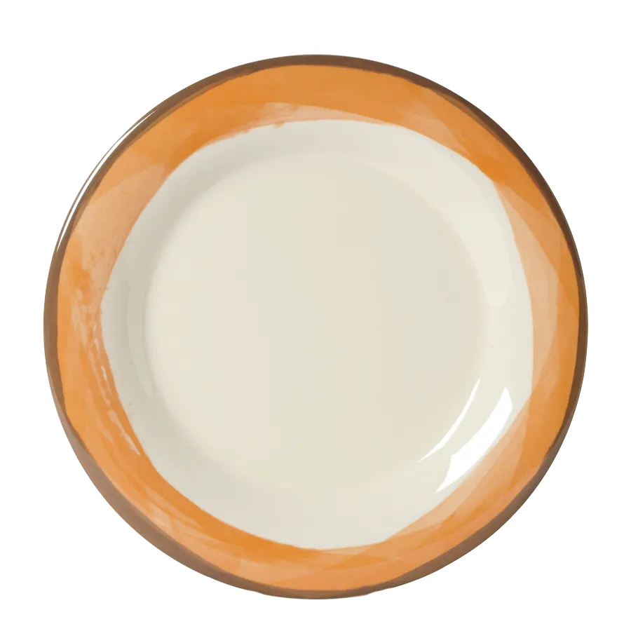 GET WP-10-DI-KNO Diamond Ivory Plate, 10.5" Round Wide Rim, Melamine, Kanello Orange - 1 Dozen